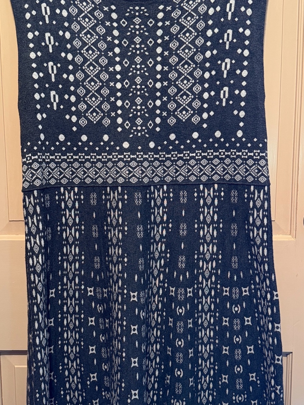 41 Hawthorn Navy and White Patterned Sweater Dress